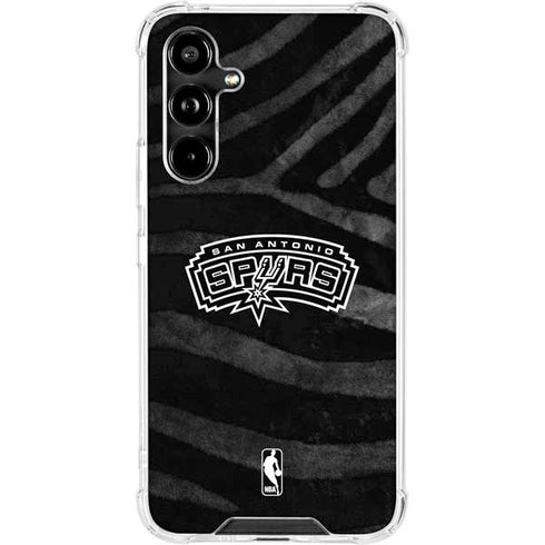 NBA San Antonio Spurs Black Animal Print Galaxy A54 5G Clear Case