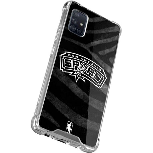 NBA San Antonio Spurs Black Animal Print Galaxy A71 5G Clear Case