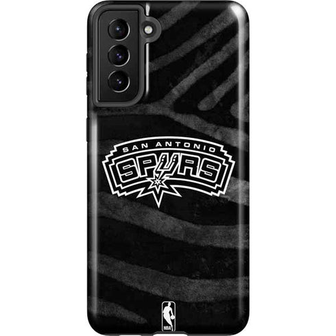 NBA San Antonio Spurs Black Animal Print Galaxy S21 FE Pro Case
