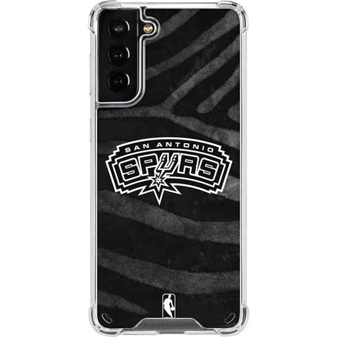 NBA San Antonio Spurs Black Animal Print Galaxy S21 Plus 5G Clear Case