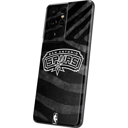 NBA San Antonio Spurs Black Animal Print Galaxy S21 Ultra 5G Skin