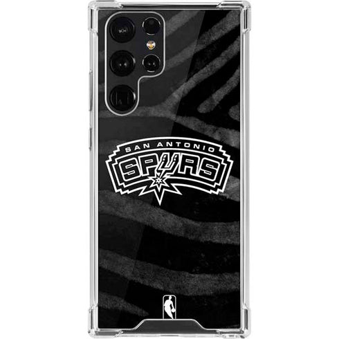 NBA San Antonio Spurs Black Animal Print Galaxy S22 Ultra Clear Case