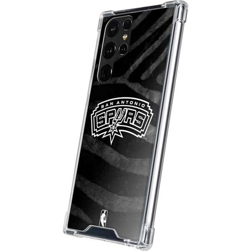 NBA San Antonio Spurs Black Animal Print Galaxy S22 Ultra Clear Case