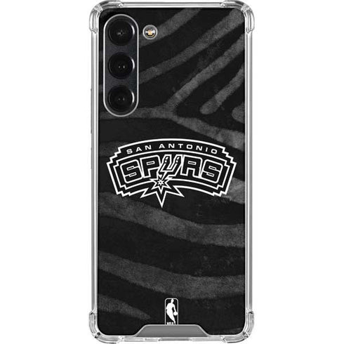 NBA San Antonio Spurs Black Animal Print Galaxy S23 Plus Clear Case