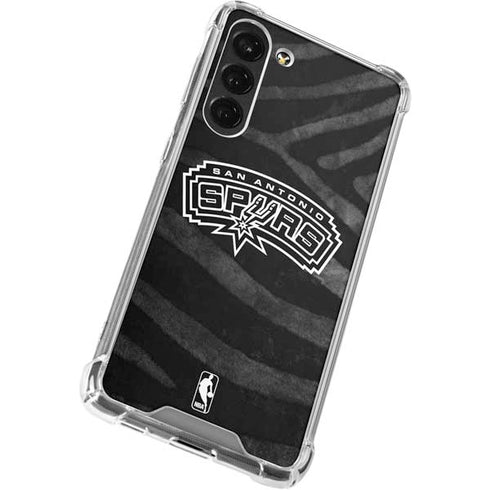 NBA San Antonio Spurs Black Animal Print Galaxy S23 Plus Clear Case