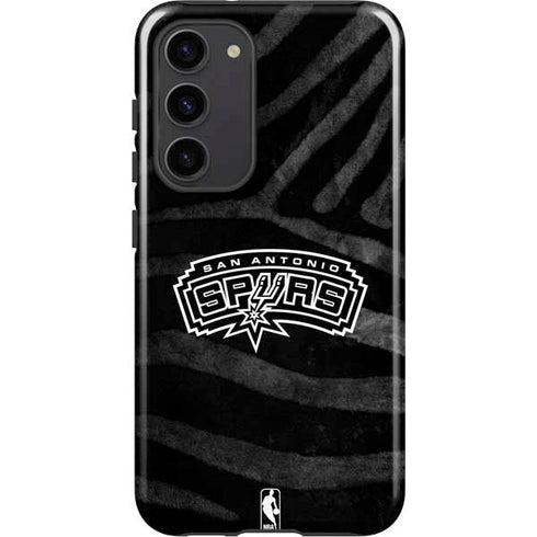 NBA San Antonio Spurs Black Animal Print Galaxy S23 Plus Pro Case