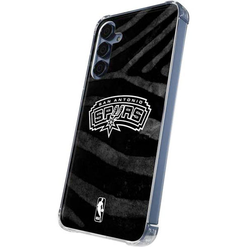 NBA San Antonio Spurs Black Animal Print Galaxy S24 Clear Case