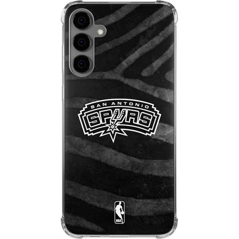 NBA San Antonio Spurs Black Animal Print Galaxy S24 Plus Clear Case