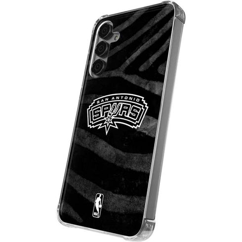 NBA San Antonio Spurs Black Animal Print Galaxy S24 Plus Clear Case