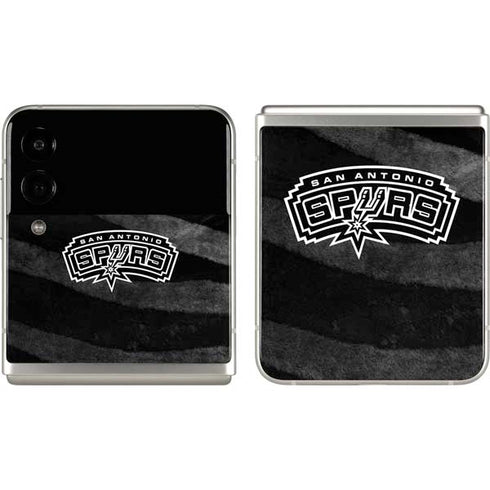 NBA San Antonio Spurs Black Animal Print Galaxy Z Flip3 5G Skin