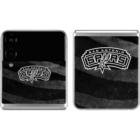 NBA San Antonio Spurs Black Animal Print Galaxy Z Flip4 5G Skin