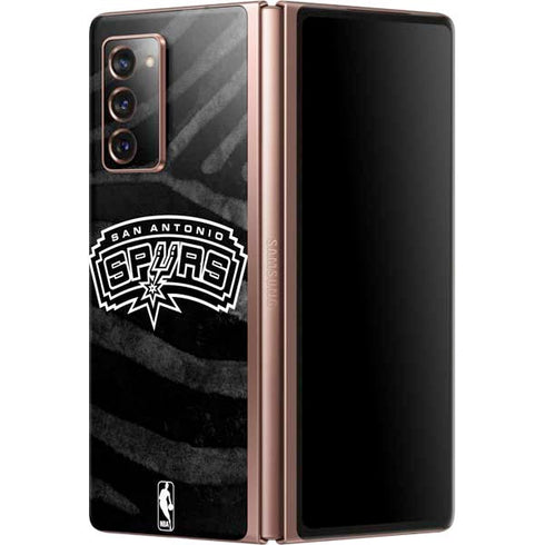 NBA San Antonio Spurs Black Animal Print Galaxy Z Fold2 5G Skin