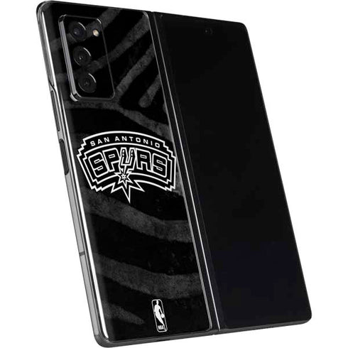 NBA San Antonio Spurs Black Animal Print Galaxy Z Fold2 5G Skin