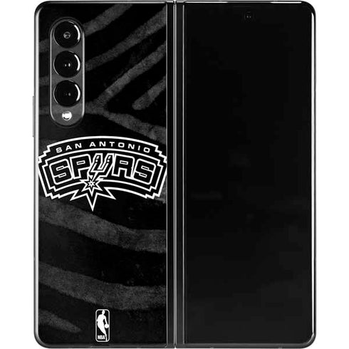 NBA San Antonio Spurs Black Animal Print Galaxy Z Fold3 5G Skin