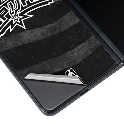NBA San Antonio Spurs Black Animal Print Galaxy Z Fold3 5G Skin