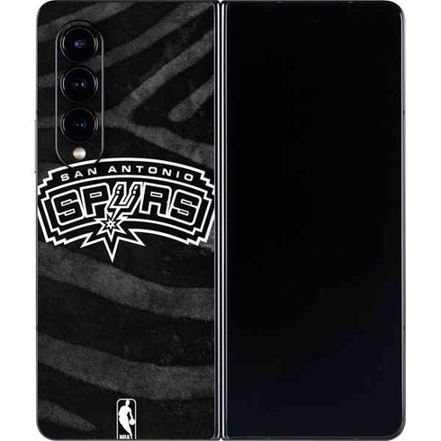 NBA San Antonio Spurs Black Animal Print Galaxy Z Fold4 5G Skin