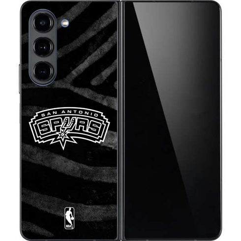 NBA San Antonio Spurs Black Animal Print Galaxy Z Fold5 5G Skin