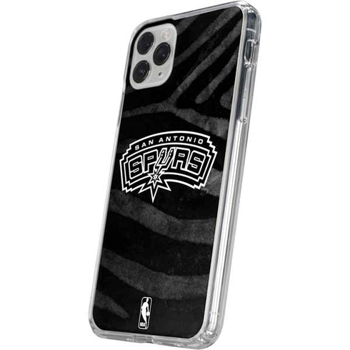 NBA San Antonio Spurs Black Animal Print iPhone 11 Pro Clear Case