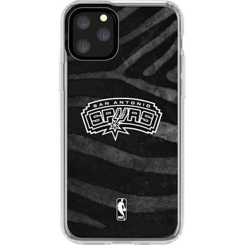 NBA San Antonio Spurs Black Animal Print iPhone 11 Pro Clear Case