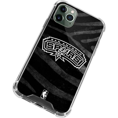 NBA San Antonio Spurs Black Animal Print iPhone 11 Pro Max Clear Case