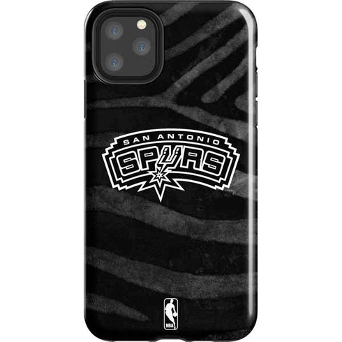 NBA San Antonio Spurs Black Animal Print iPhone 11 Pro Max Impact Case