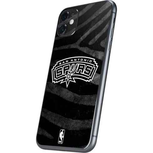 NBA San Antonio Spurs Black Animal Print iPhone 11 Skin