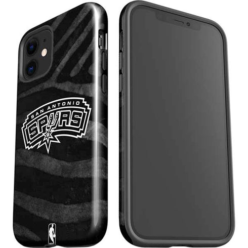 NBA San Antonio Spurs Black Animal Print iPhone 12 Impact Case
