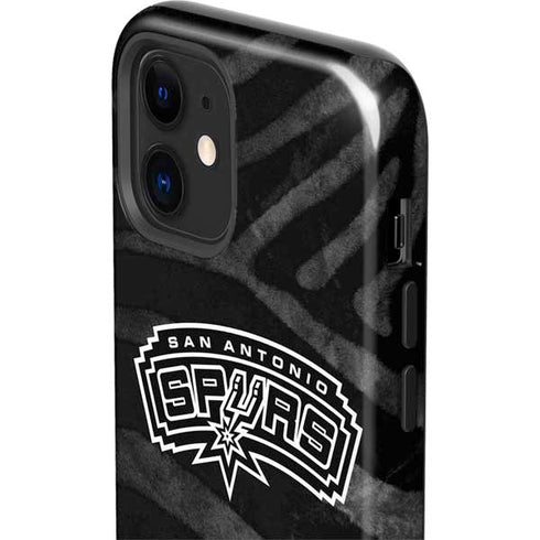 NBA San Antonio Spurs Black Animal Print iPhone 12 Mini Impact Case