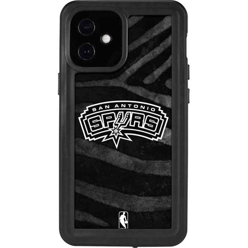 NBA San Antonio Spurs Black Animal Print iPhone 12 Mini Waterproof Case
