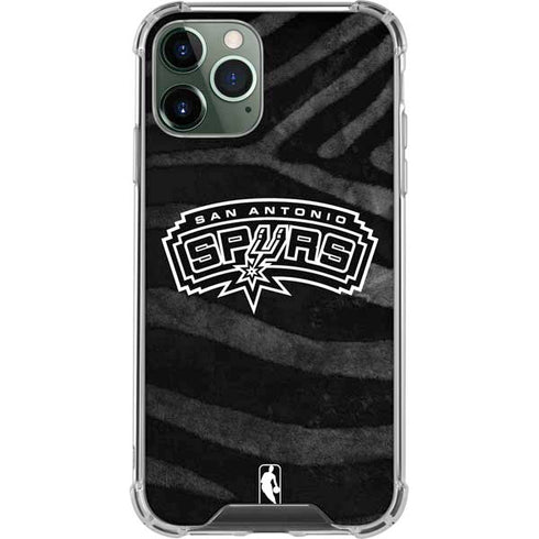 NBA San Antonio Spurs Black Animal Print iPhone 12 Pro Clear Case