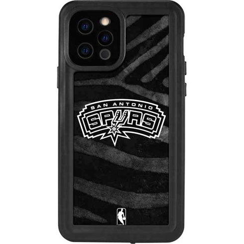 NBA San Antonio Spurs Black Animal Print iPhone 12 Pro Waterproof Case