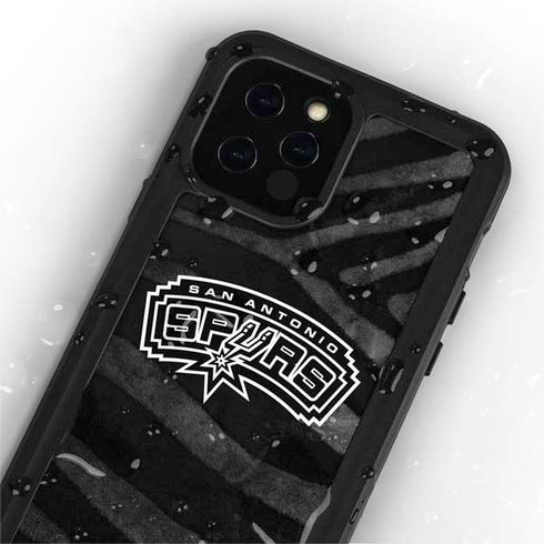NBA San Antonio Spurs Black Animal Print iPhone 12 Pro Waterproof Case