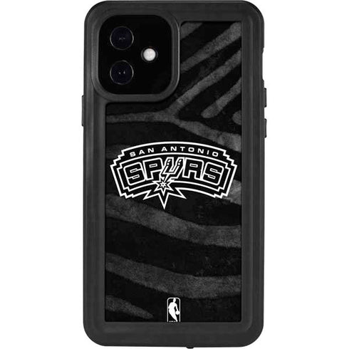 NBA San Antonio Spurs Black Animal Print iPhone 12 Waterproof Case