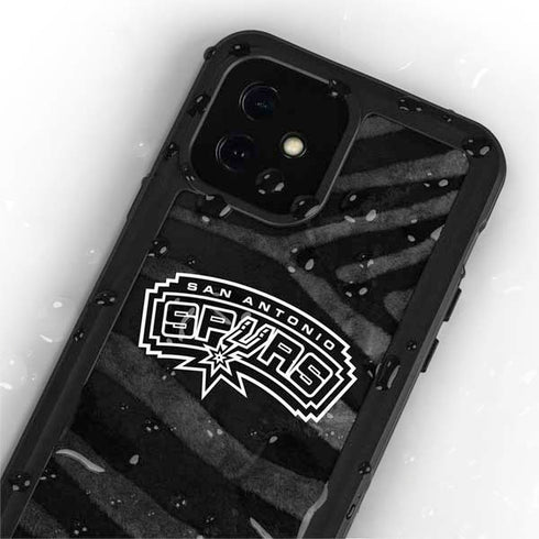 NBA San Antonio Spurs Black Animal Print iPhone 12 Waterproof Case