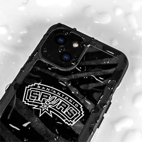 NBA San Antonio Spurs Black Animal Print iPhone 13 Mini Waterproof Case