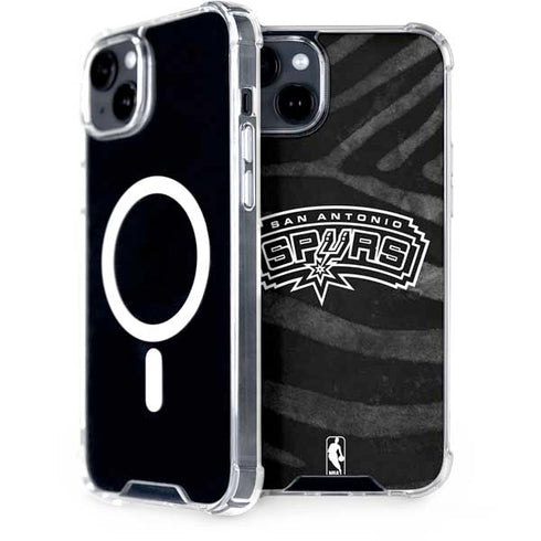 NBA San Antonio Spurs Black Animal Print iPhone 15 MagSafe Case
