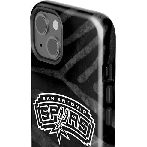 NBA San Antonio Spurs Black Animal Print iPhone 15 Impact Case