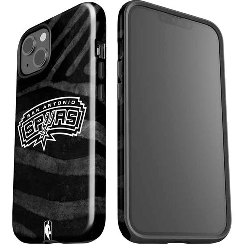 NBA San Antonio Spurs Black Animal Print iPhone 15 Impact Case