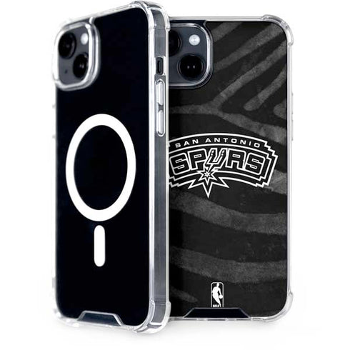 NBA San Antonio Spurs Black Animal Print iPhone 14 Plus MagSafe Case