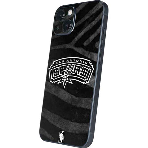 NBA San Antonio Spurs Black Animal Print iPhone 15 Plus Skin