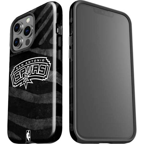 NBA San Antonio Spurs Black Animal Print iPhone 15 Pro Impact Case