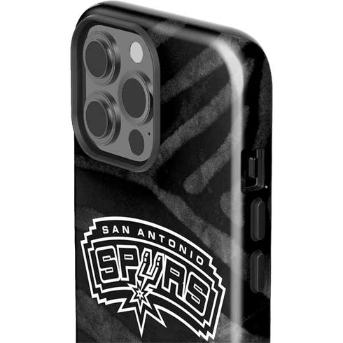 NBA San Antonio Spurs Black Animal Print iPhone 15 Pro Max Impact Case