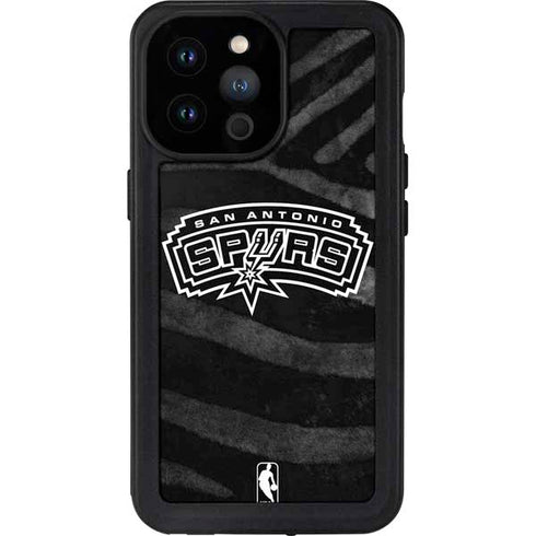 NBA San Antonio Spurs Black Animal Print iPhone 14 Pro Max Waterproof Case