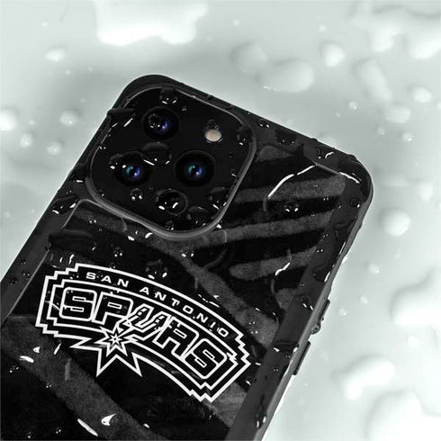 NBA San Antonio Spurs Black Animal Print iPhone 14 Pro Max Waterproof Case