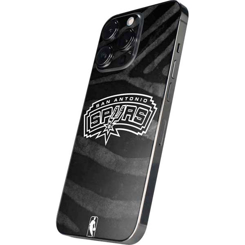 NBA San Antonio Spurs Black Animal Print iPhone 15 Pro Skin