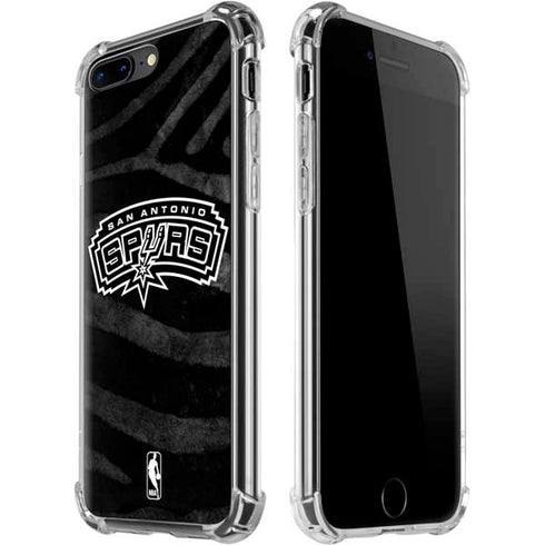 NBA San Antonio Spurs Black Animal Print iPhone 7/8 Plus Clear Case
