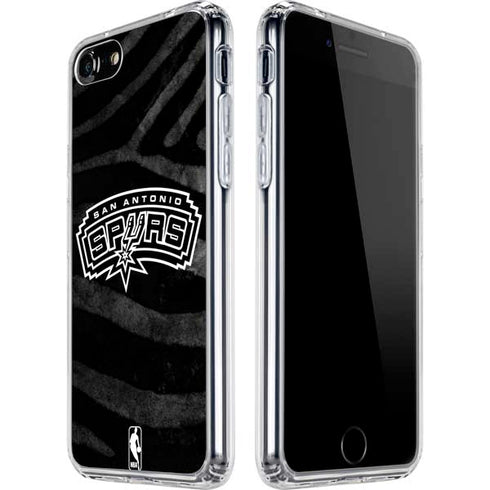 NBA San Antonio Spurs Black Animal Print iPhone SE (2nd & 3rd Gen) Clear Case