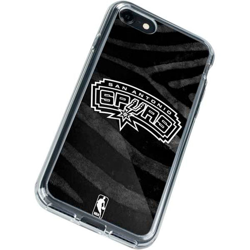 NBA San Antonio Spurs Black Animal Print iPhone SE (2nd & 3rd Gen) Clear Case