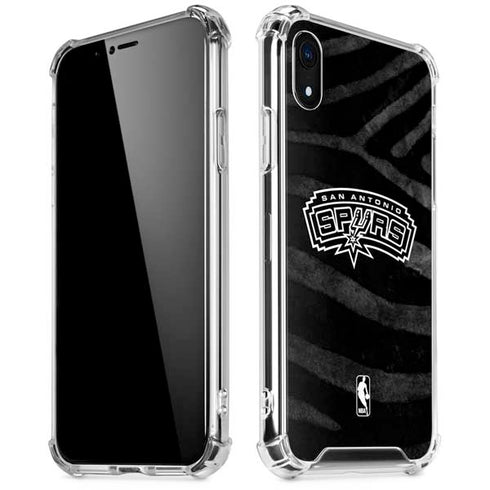 NBA San Antonio Spurs Black Animal Print iPhone XR Clear Case