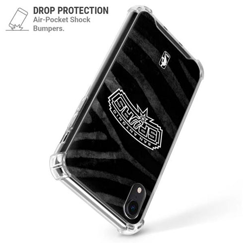 NBA San Antonio Spurs Black Animal Print iPhone XR Clear Case